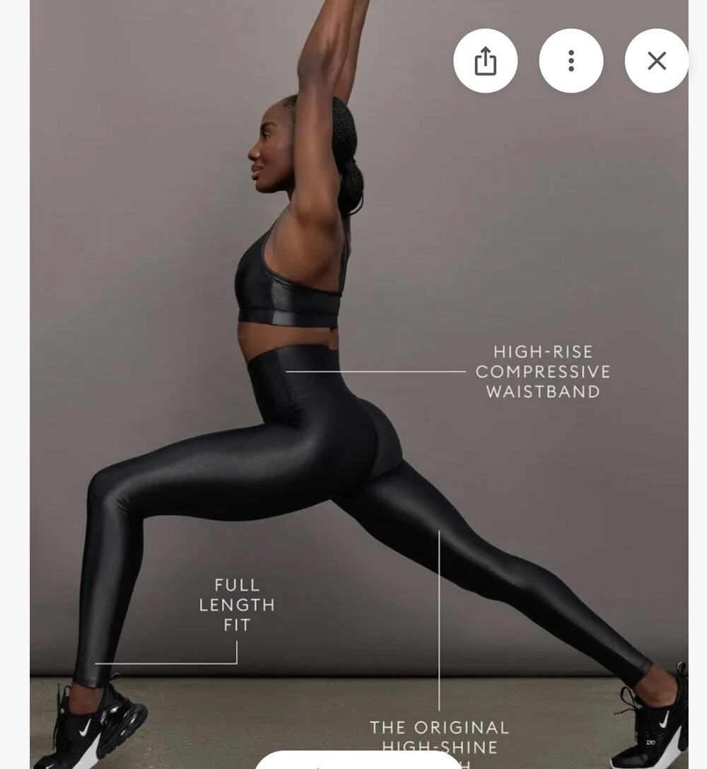 $118 Carbon38 black high shine nylon & lycra leggings in size S